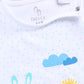Baby  Boy Great Moment Rainbow & Bunny Summer Romper-WHITE
