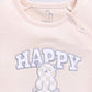 Baby Boy Short Sleeve Romper with Happy Little Bearcus-Yellow