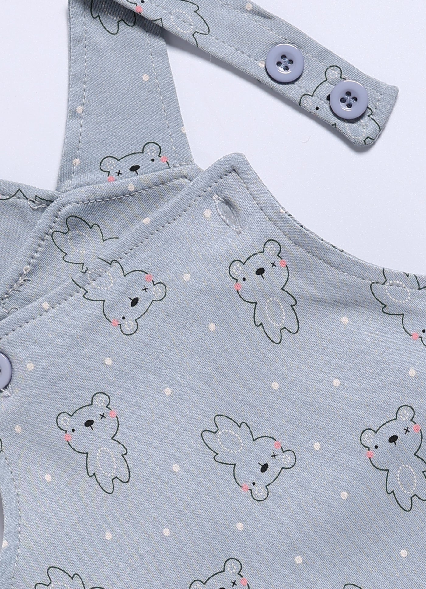 Half Sleeve Dungaree for Boys - Slate Grey & Green