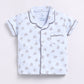 Bear Printed Baby Girl Half Sleeves Night Suit-Sky
