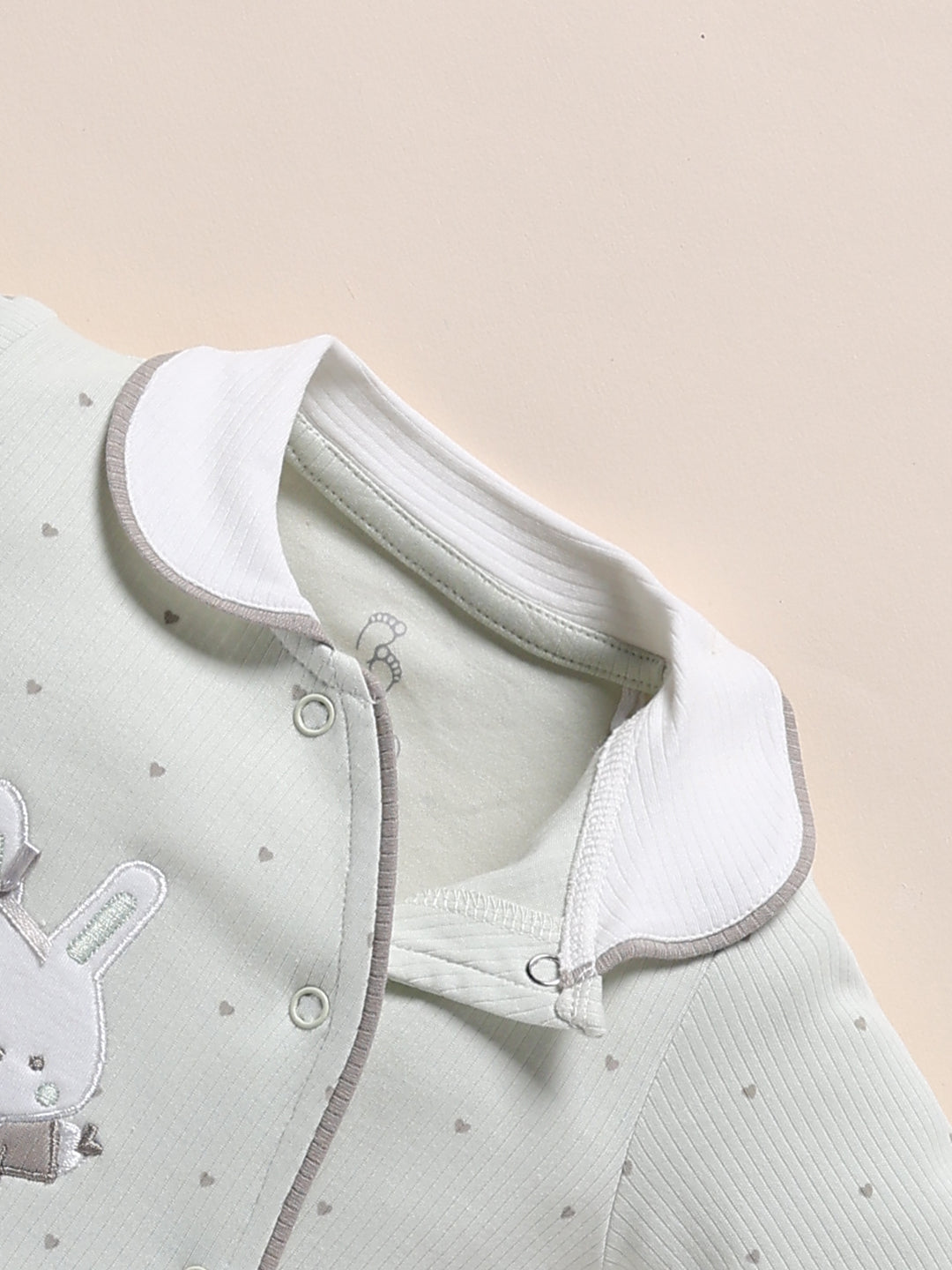 Full Sleeve Romper for Girls – Mint Green Peter Pan Collar