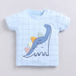 Baby Boy Dino Half T Shit & Shorts-Sky Blue