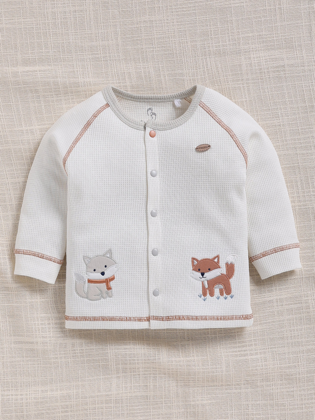 Top & Bottom for Boys - Off-White Woodland Fox