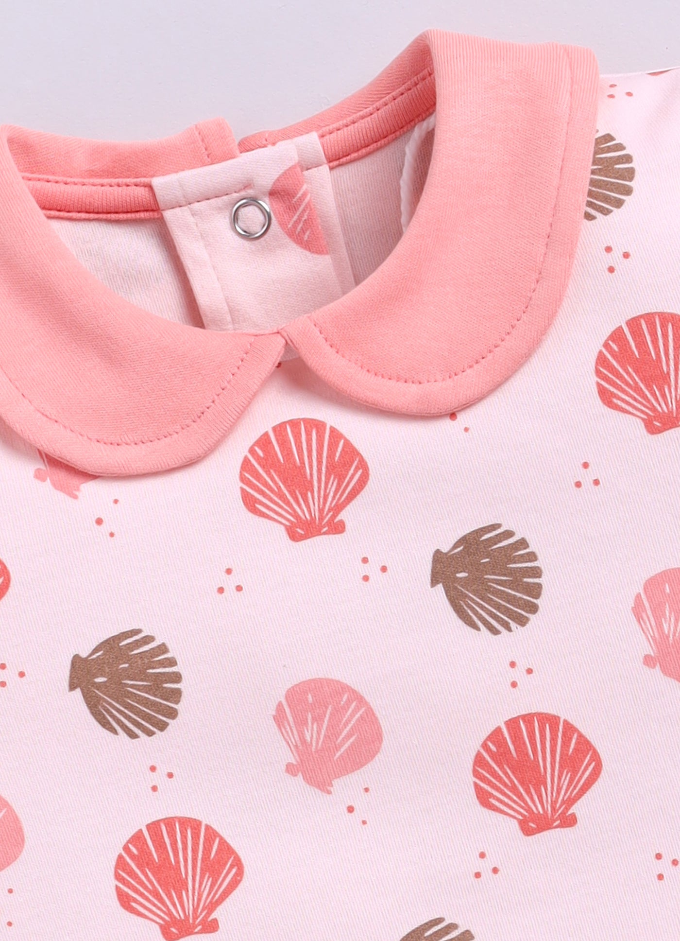 Half-Sleeve Top & Bottom For Girls - Mint & Coral