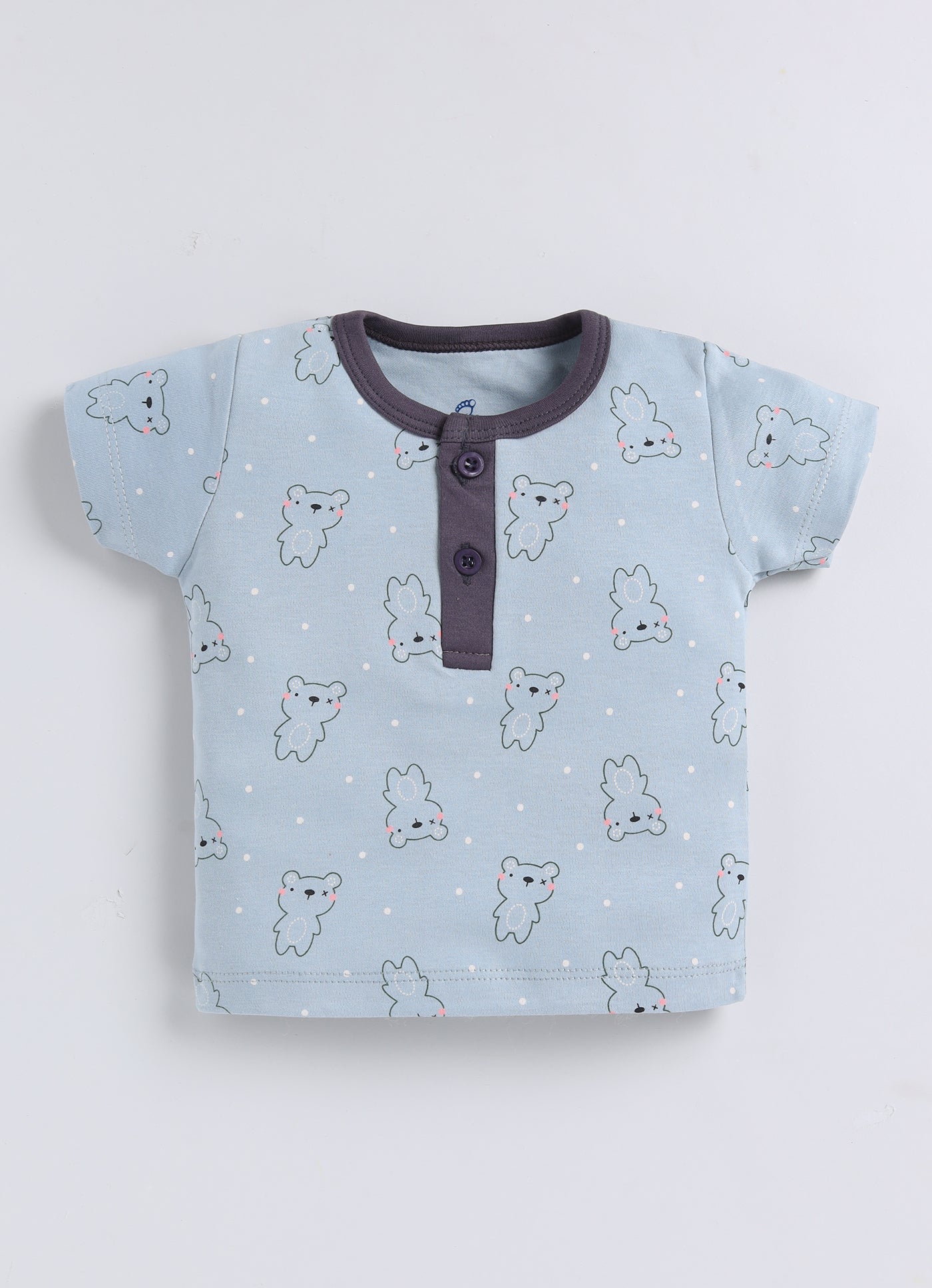 Half Sleeve Top & Bottom for Boys - Slate Grey
