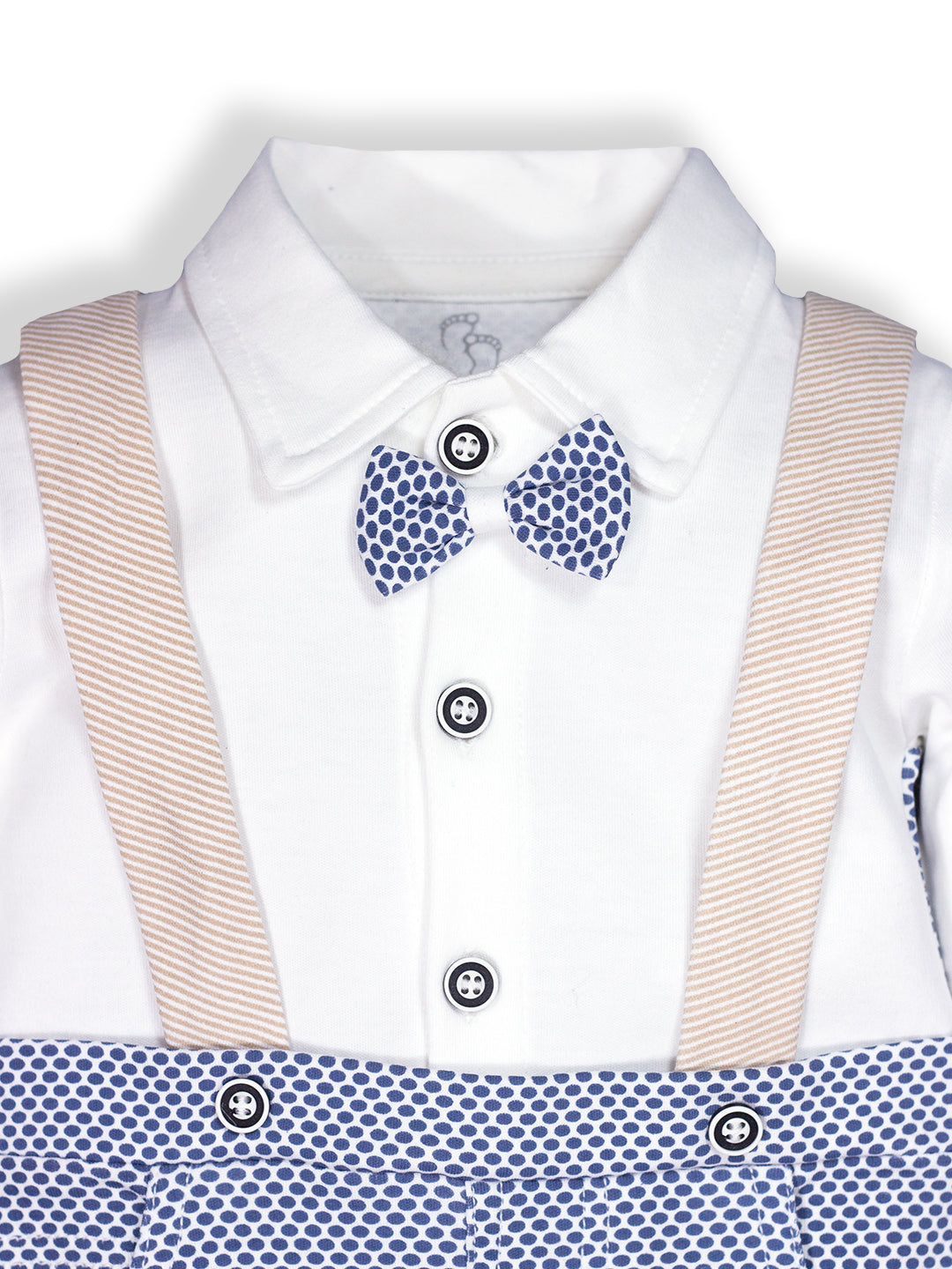 Romper with a bow for Baby Boy-NAVY