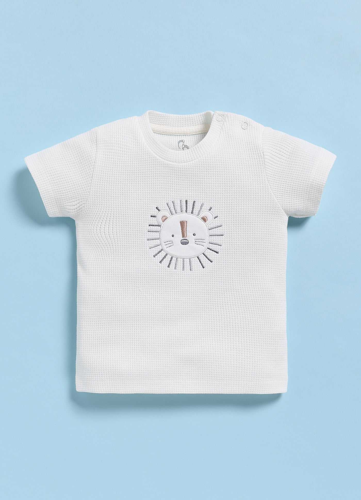 Half-Sleeve Top & Bottom For Boys - Pastel Brown Kitty