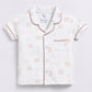 Baby Boy Cute & Comfy Half Sleeves Night Suit-OFF WHITE