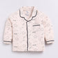 Cute Baby Girl Stars Printed Night Suit-BEIGE
