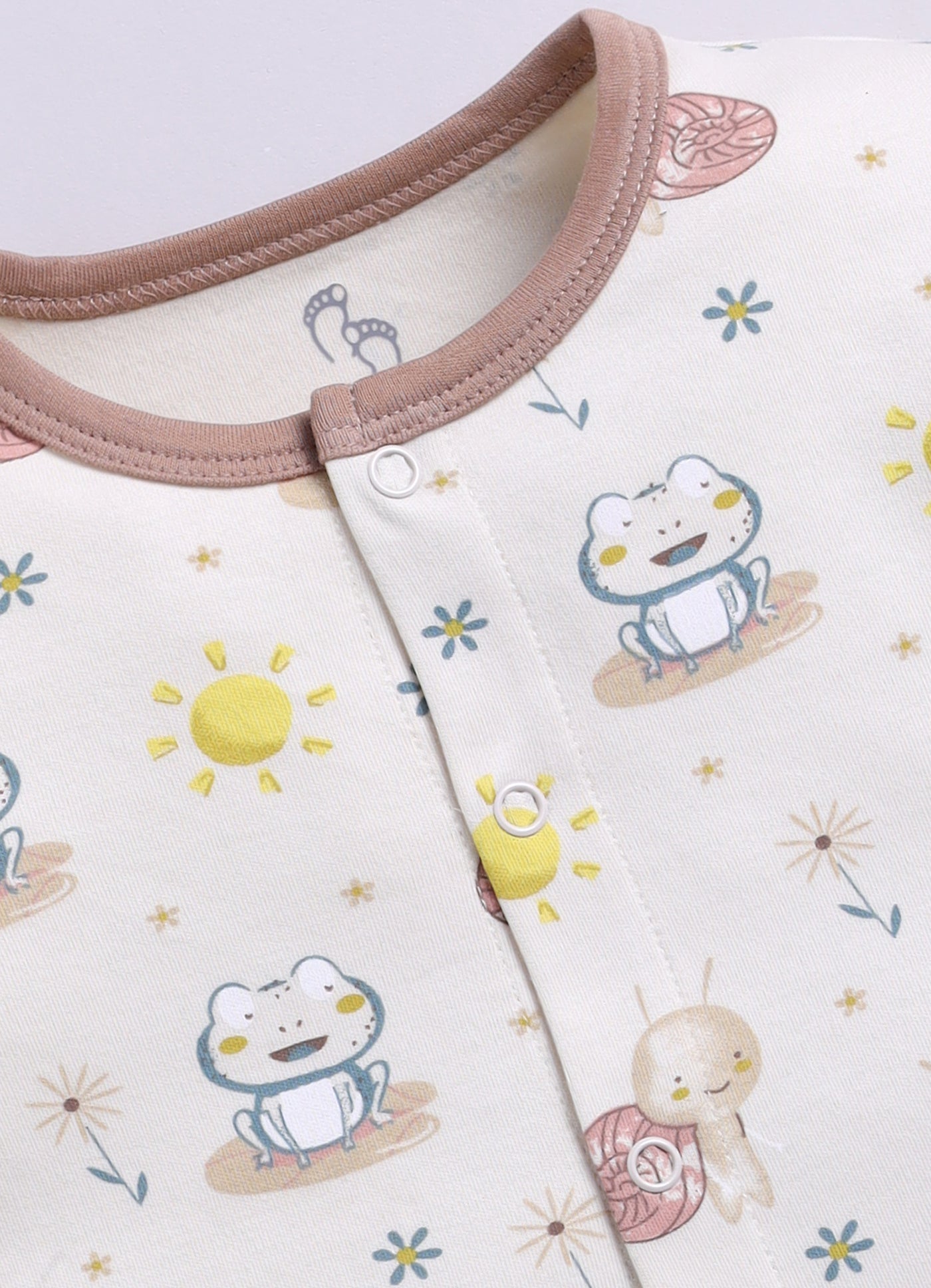 Full Sleeve Romper for Boys - Beige