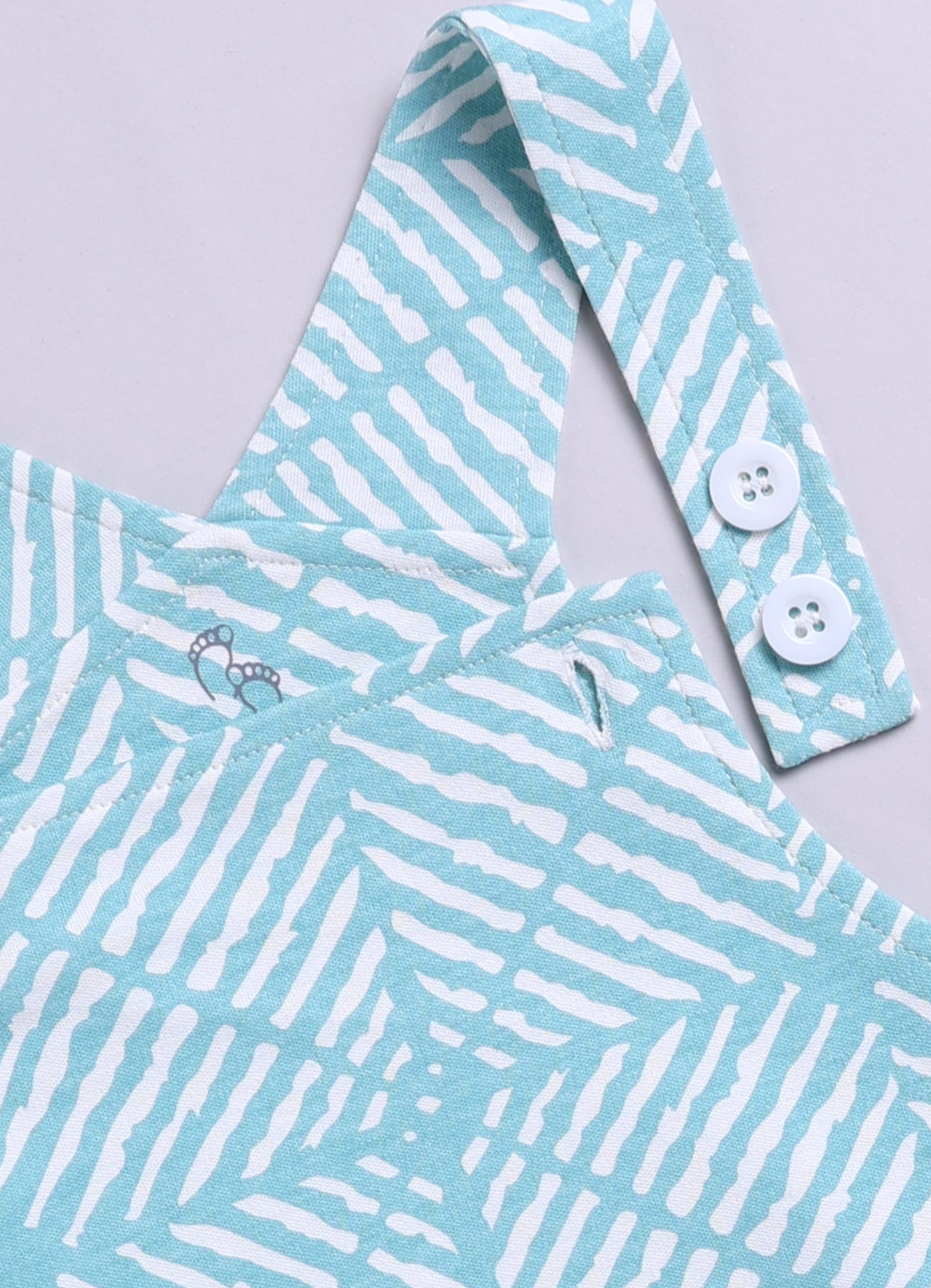 Half Sleeve Dungaree for Boys - Pista Green & Sea Green