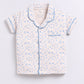 Star Print Baby Boy Half Sleeves Night Suit-BEIGE