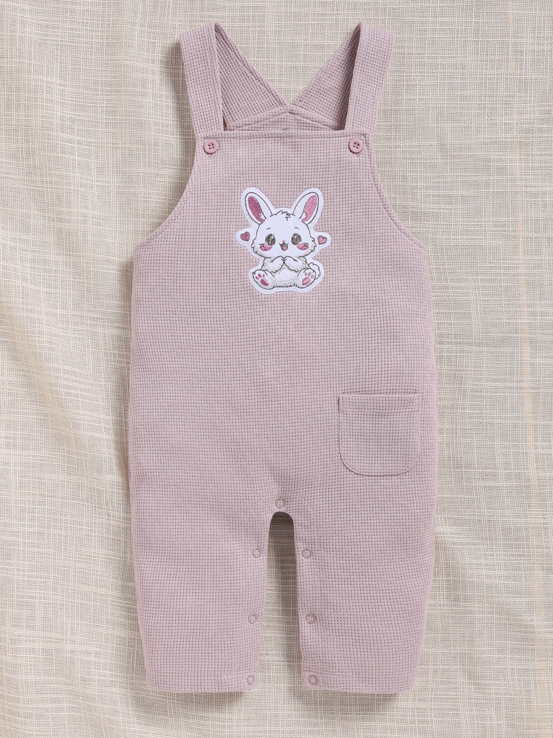 Dungaree - Dusty Lavender Bunny Waffle Knit