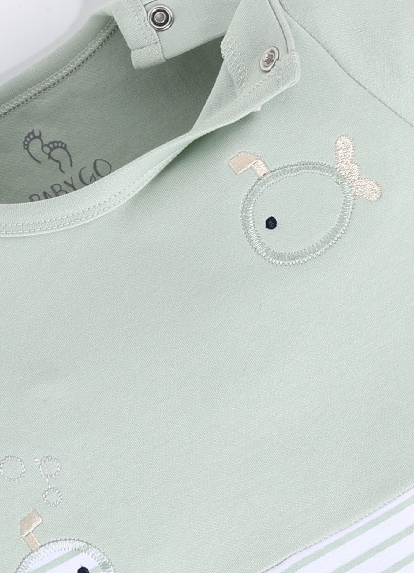 Full Sleeve Romper for Boys – Mint Green Swimming Fishes