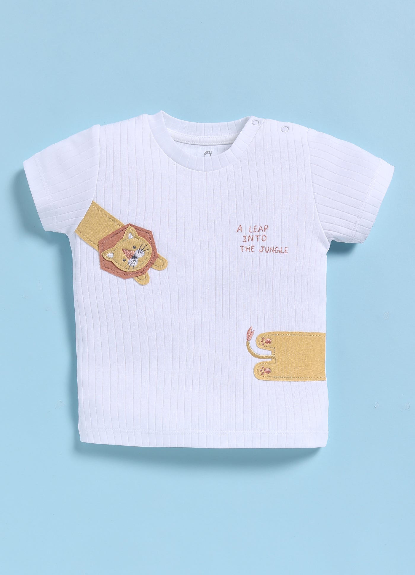 Half-Sleeve Top & Bottom For Boys - Brown Leap Into Jungle