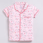 Cherry Prined & Comfy Half Sleeve Girl Night Suit-PINK