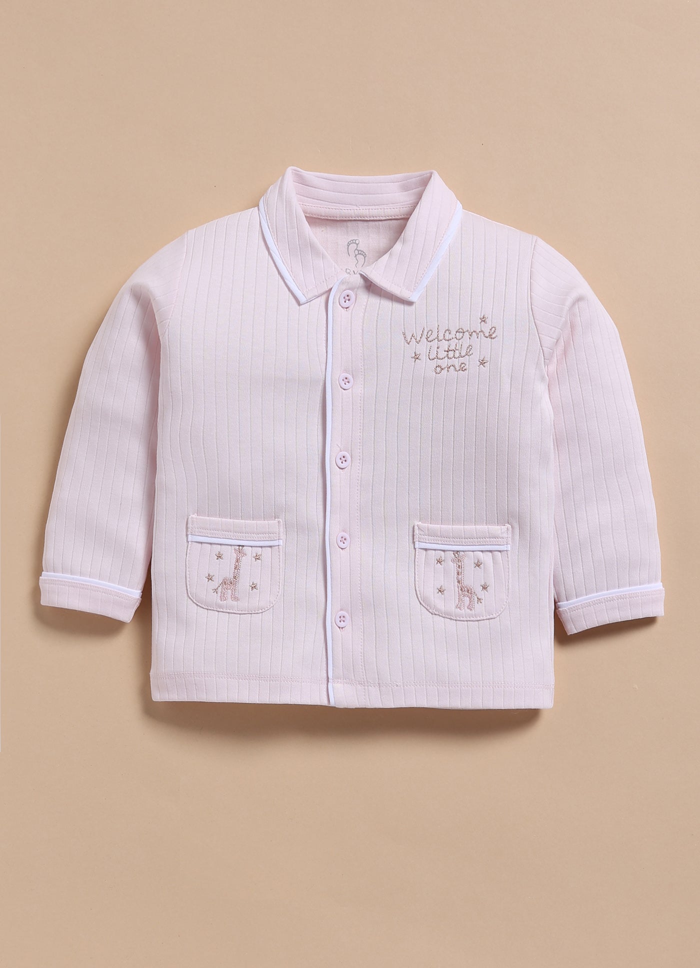 Full-Sleeve Nightsuits for Girls - Pink Welcome Little One