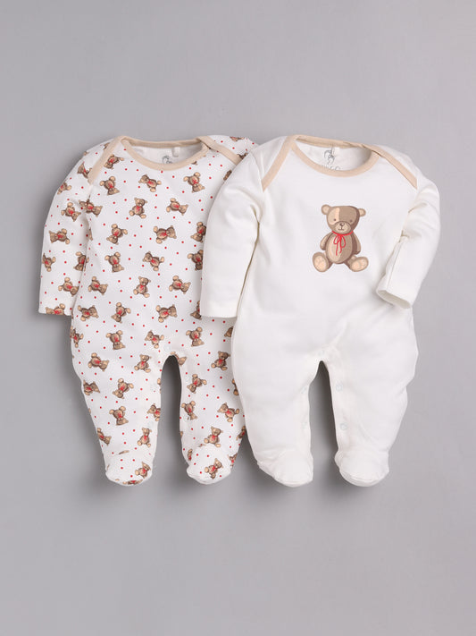 BABY GO Full Sleeve Romper For Baby Boys BROWN