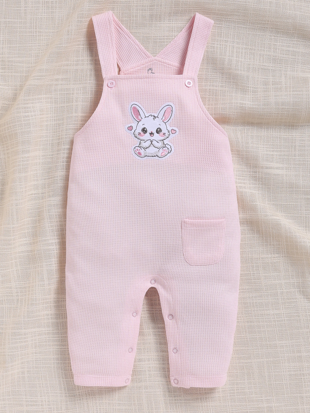 Dungaree - Baby Pink Bunny Polka Dot