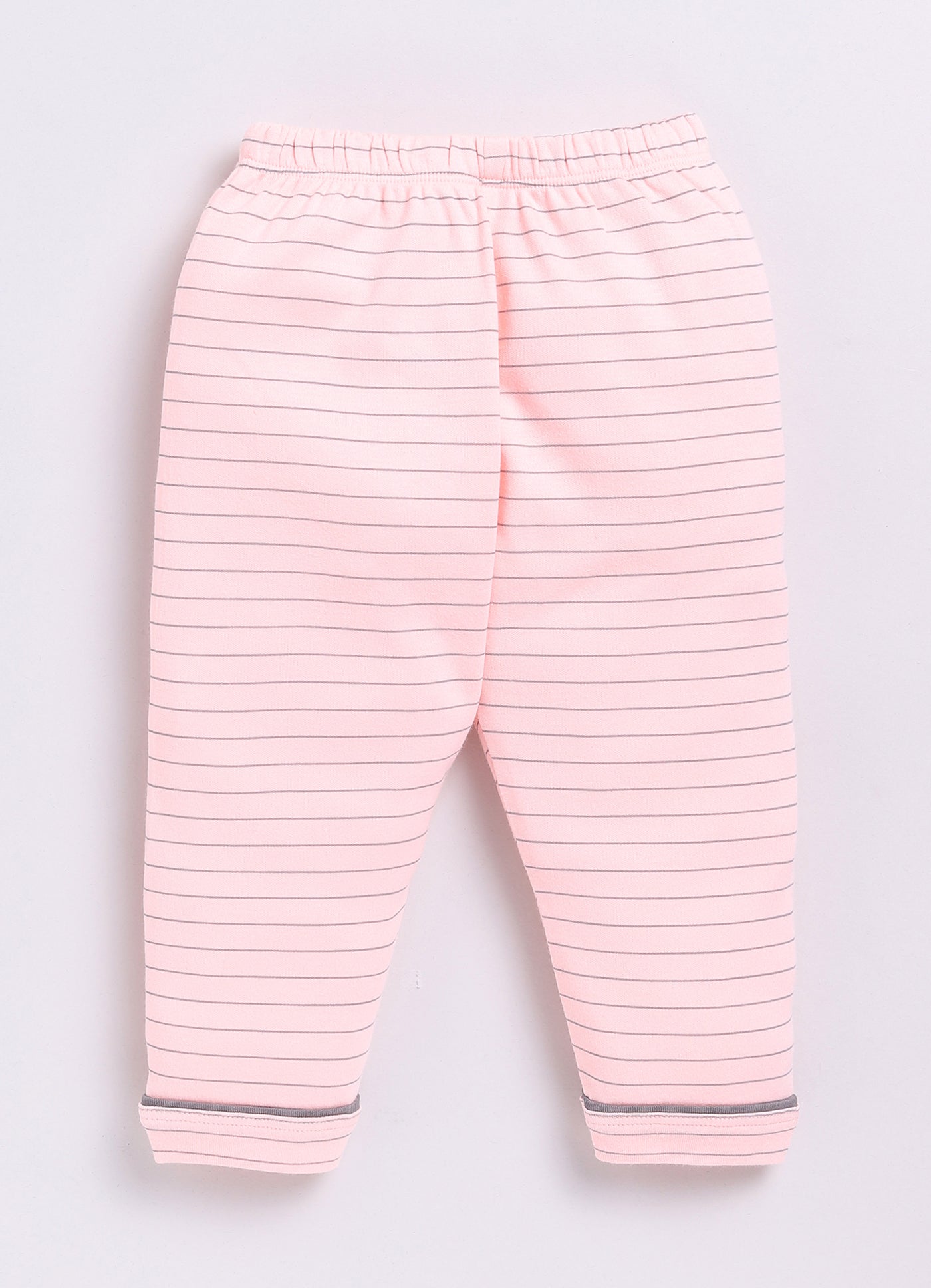 Stripped Baby Girl Half Sleeves Night Suit-PEACH