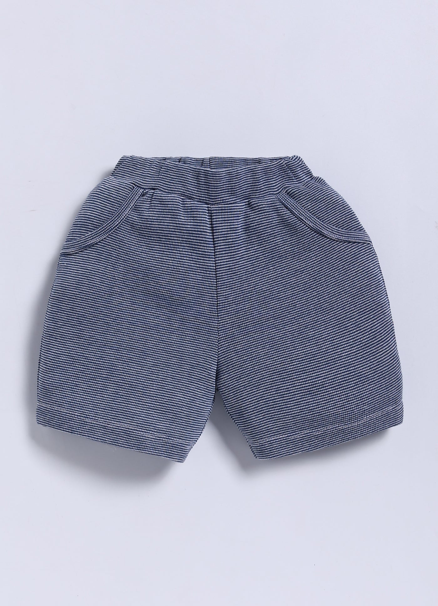 Half-Sleeve Top & Bottom For Boys - Navy Blue Waves