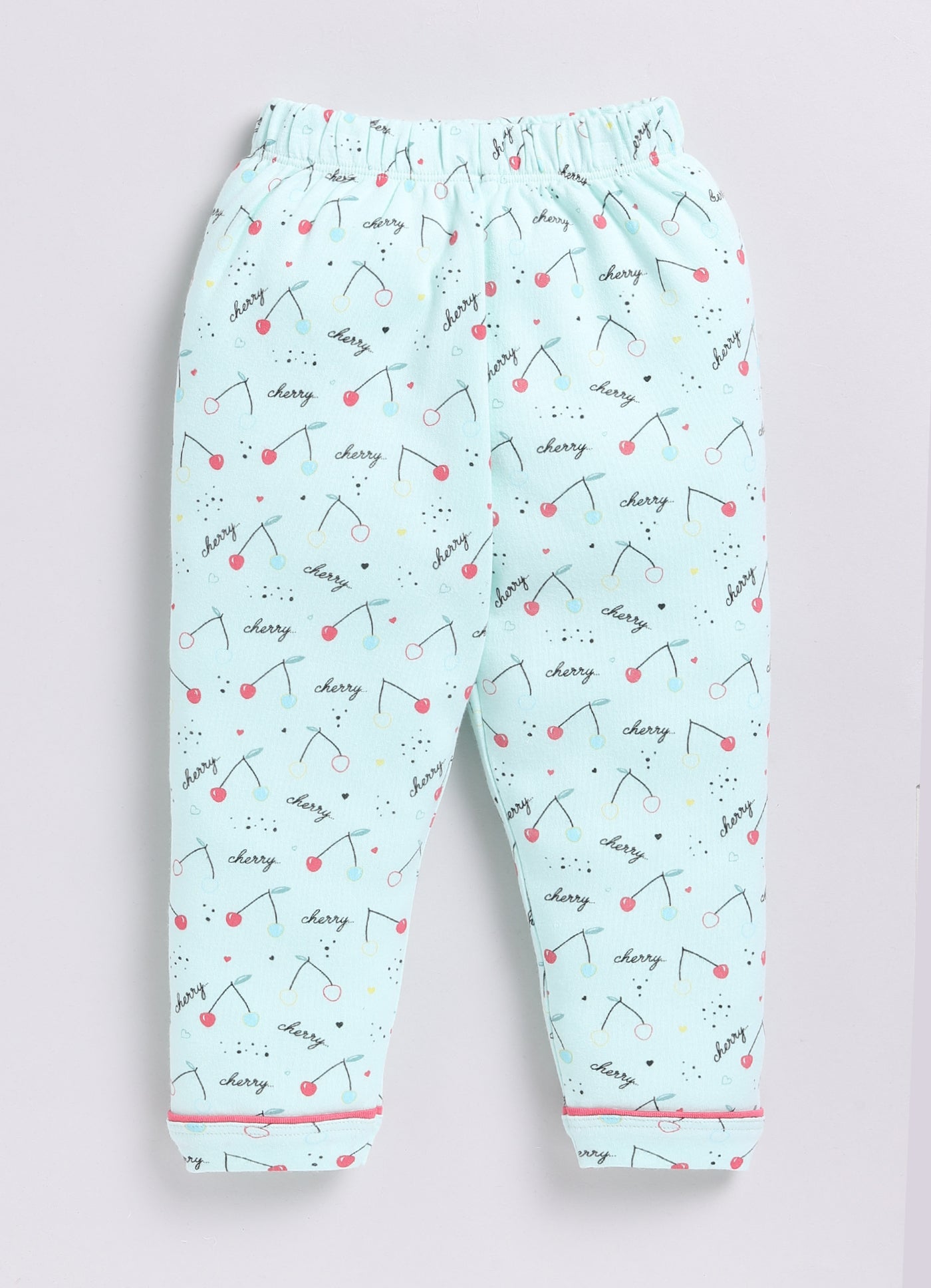 Cherry Prined & Comfy Half Sleeve Girl Night Suit-PINK