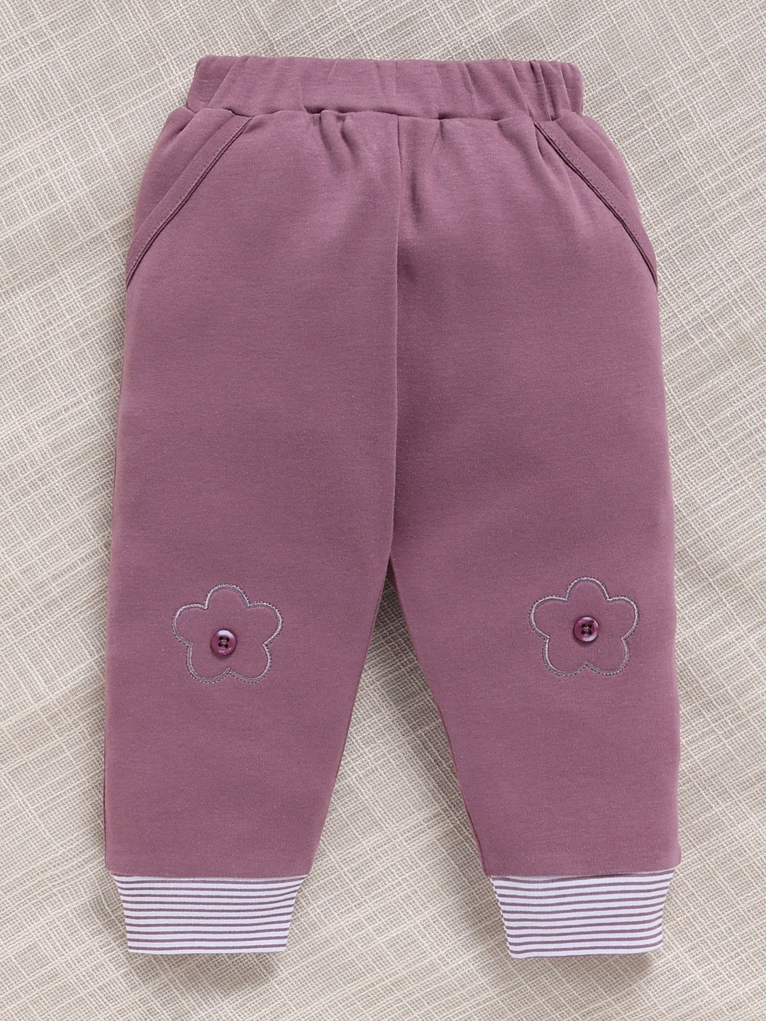 Top & Bottom for Girls - Purple Floral Print Hoodie & Trousers Set