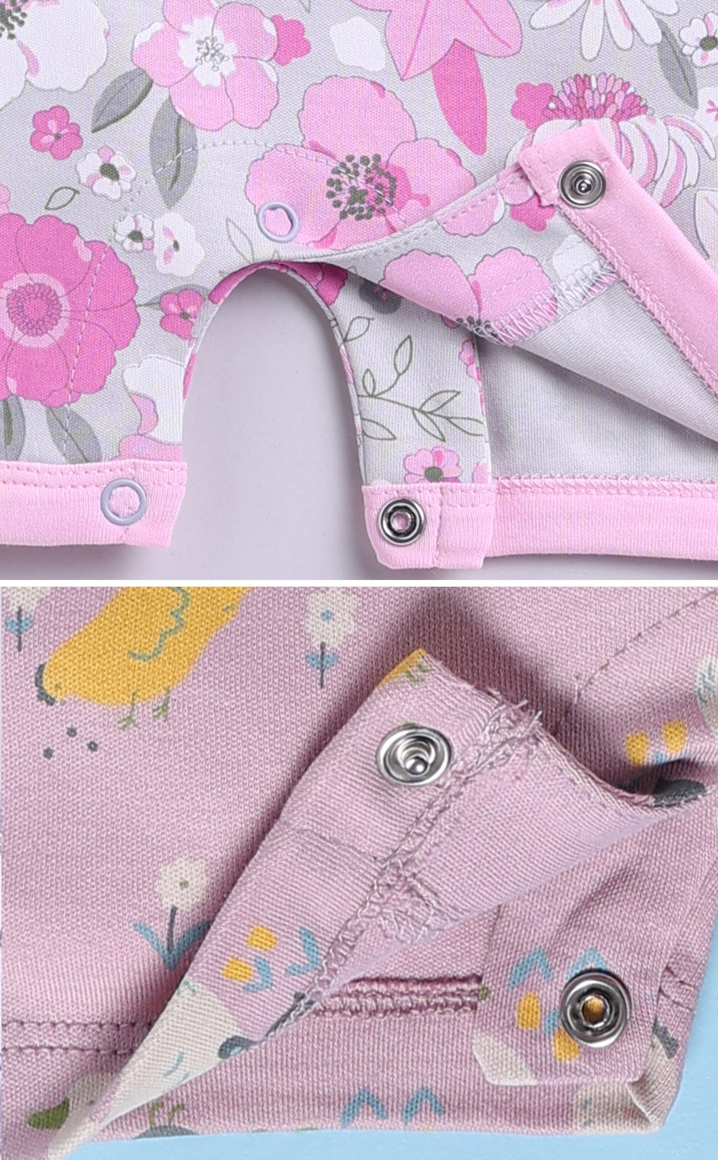 Half Sleeve Romper for Girls - Stone & Pink