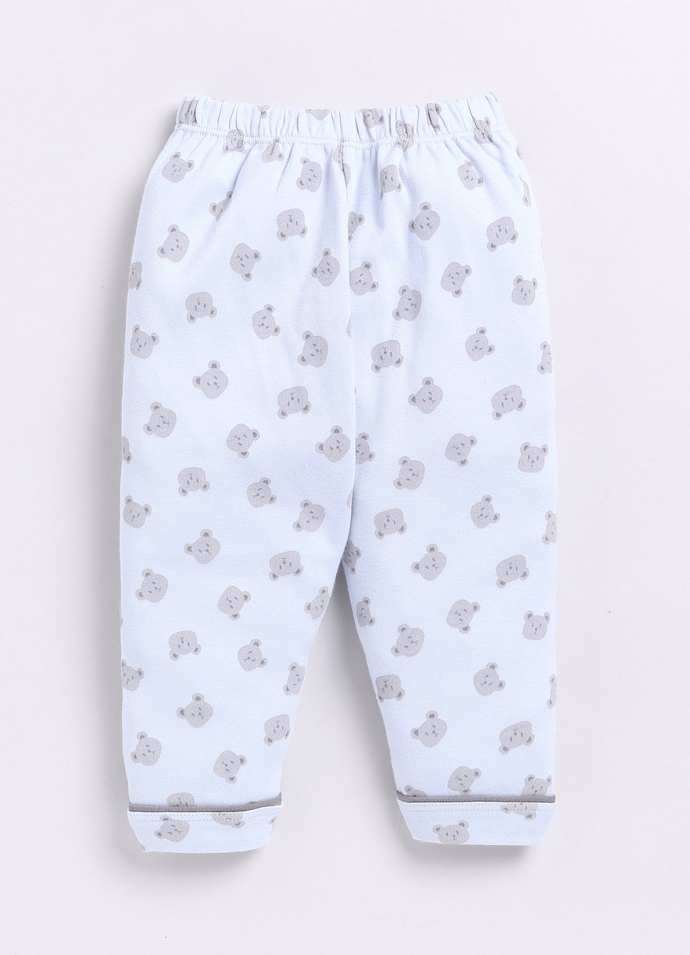 Bear Printed Baby Girl Half Sleeves Night Suit-Sky