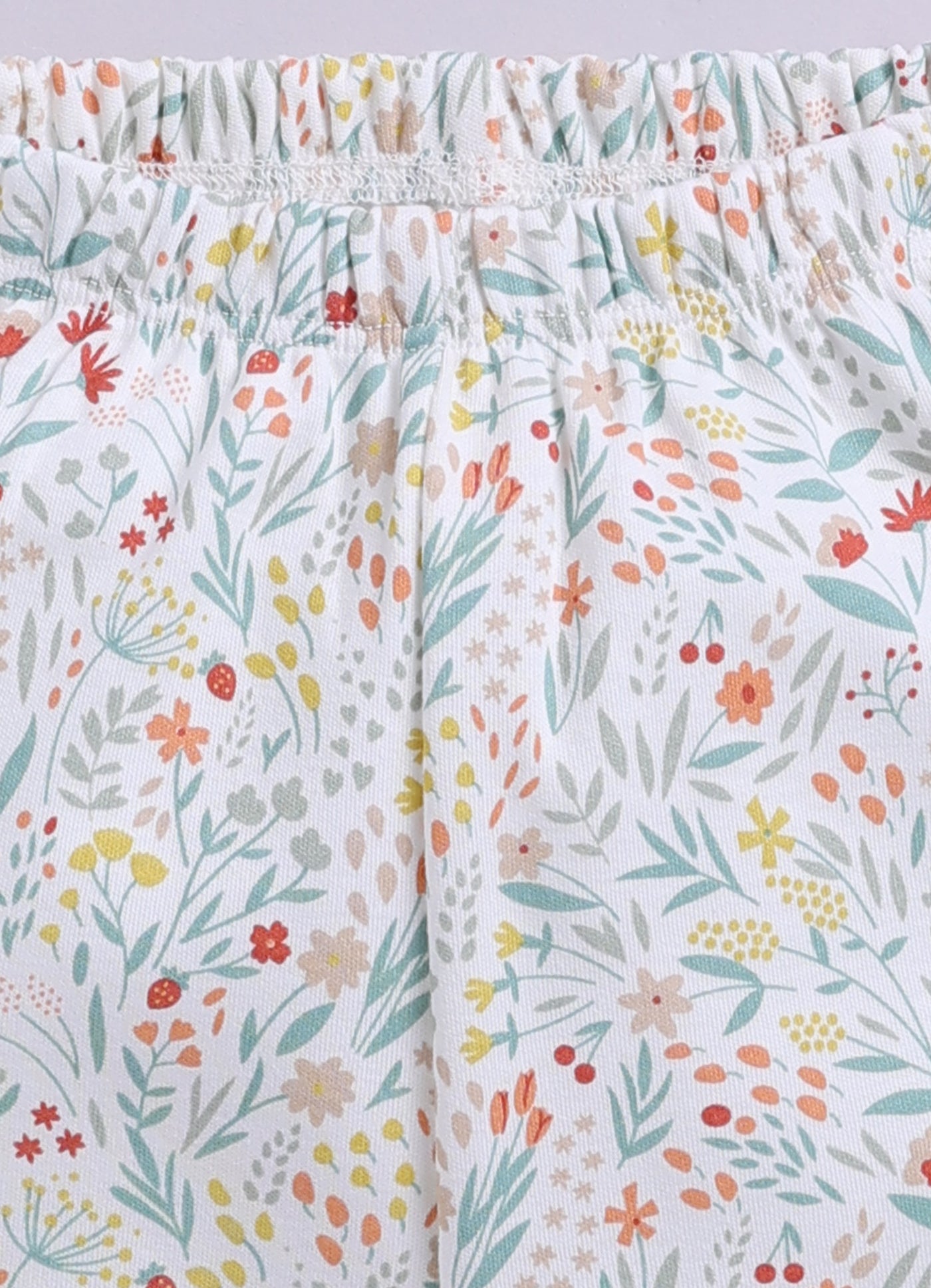 Half-Sleeve Top & Bottom For Girls - Mint & Coral