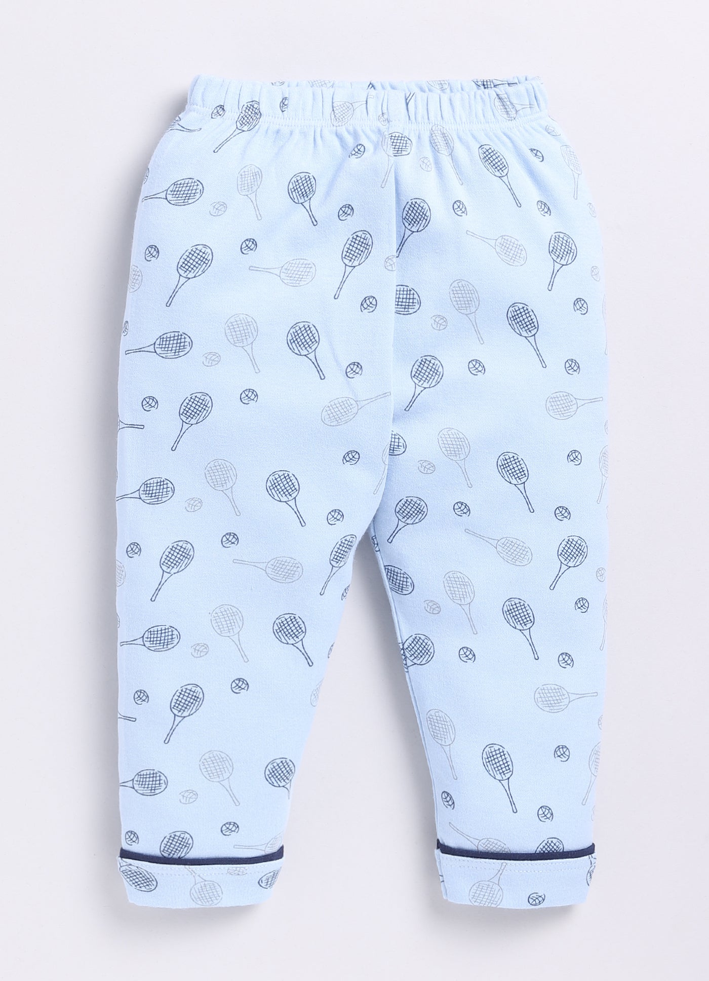 Playful Printed Half Sleeves Baby Boy Night Suit-BLUE