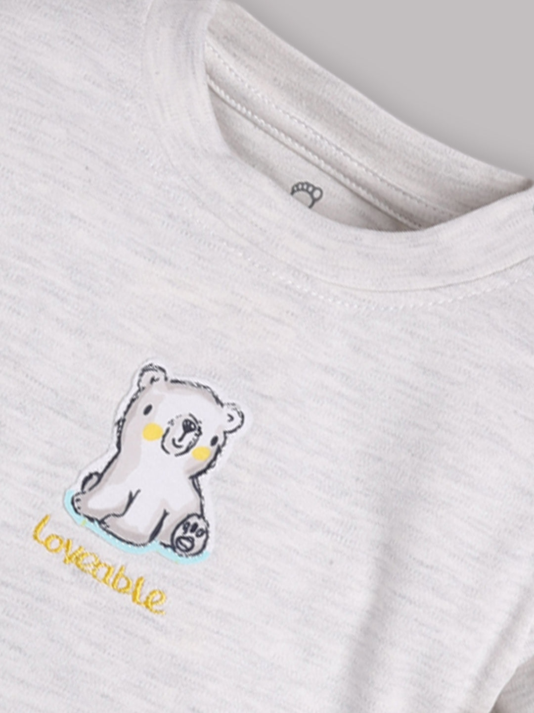 Baby full sleeve Cotton Dress/T-shirts pant set clothes for baby GIRL-WHITE MELLANGE