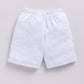 Baby Boy Speckled Top with Bear Pattrned & Light Gray Elastic Waist Shorts-Blue