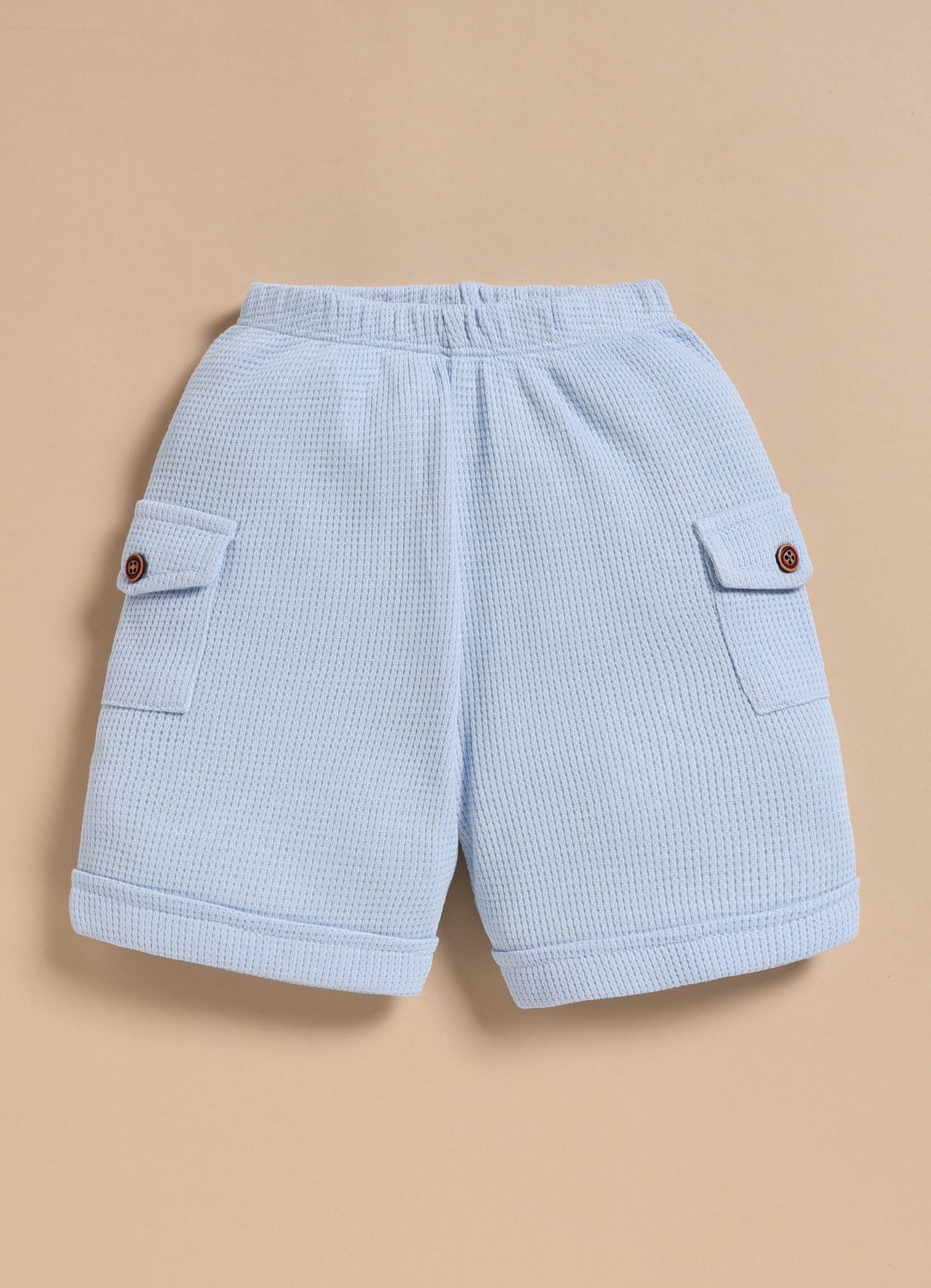 Half-Sleeve Top & Bottom For Boys - Sky Blue Train