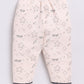 Cute Baby Girl Stars Printed Night Suit-BEIGE
