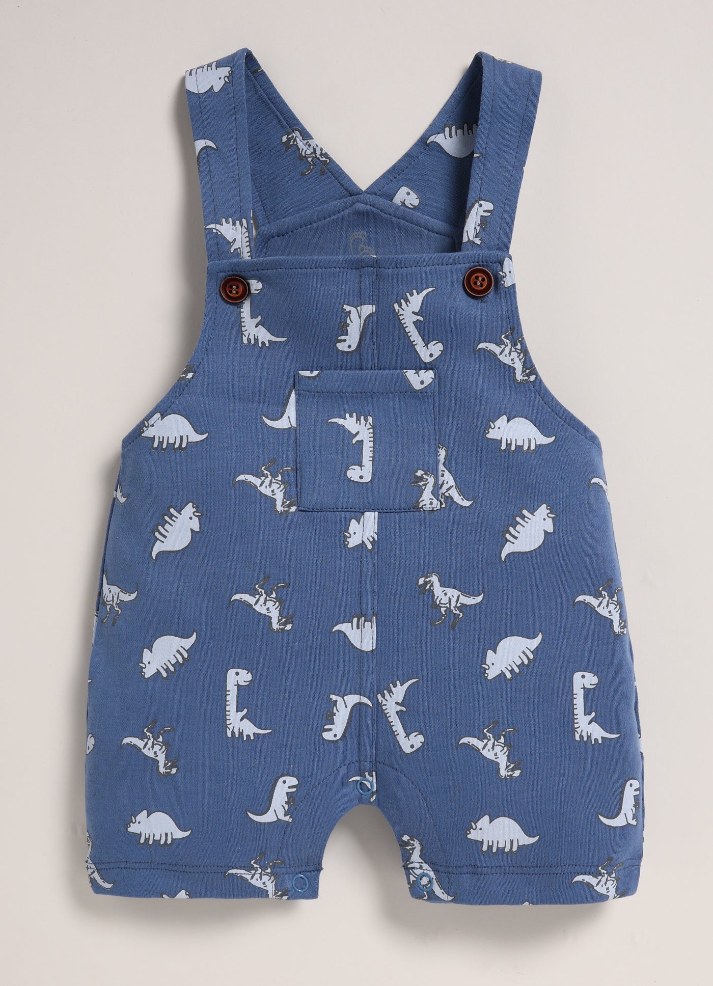 Half Sleeve Dungaree for Boys – Navy Blue Little Dinos