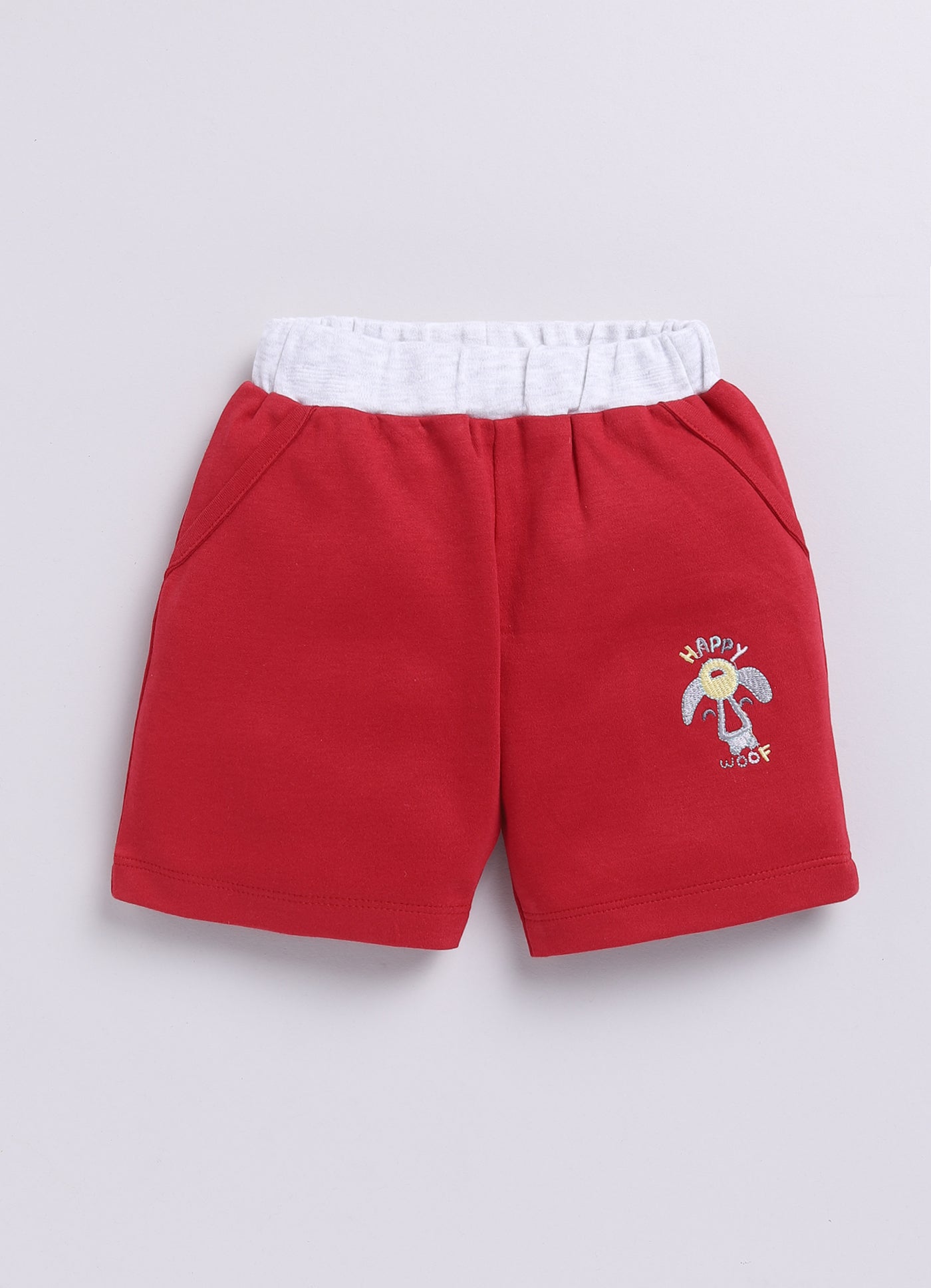 Happy Woof Printed Baby Boy Half T Shirt & Short Set-Melange