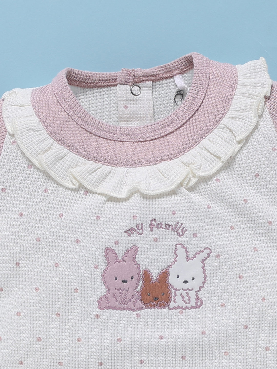 Frock – White Purple Bunny Family