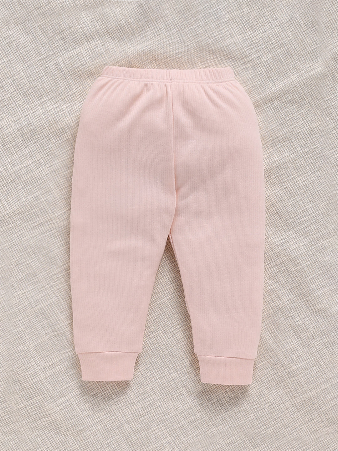 Top & Bottom for Girls - Peach Cute Friends Ribbed