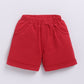 Baby Boy SEA Printed & Nautical Stripes Half T-Shirt and Shorts Set-Red