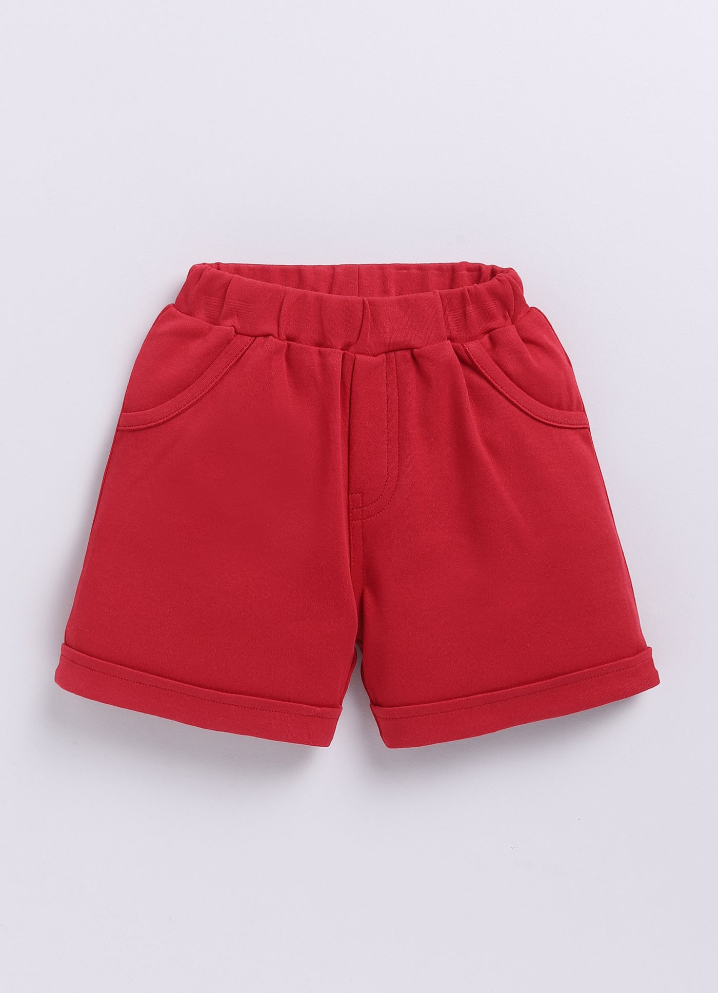 Baby Boy SEA Printed & Nautical Stripes Half T-Shirt and Shorts Set-Red