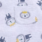 Hedgehog Happiness Baby Boy Summer Romper, Soft Cotton & Cute Print-GREY