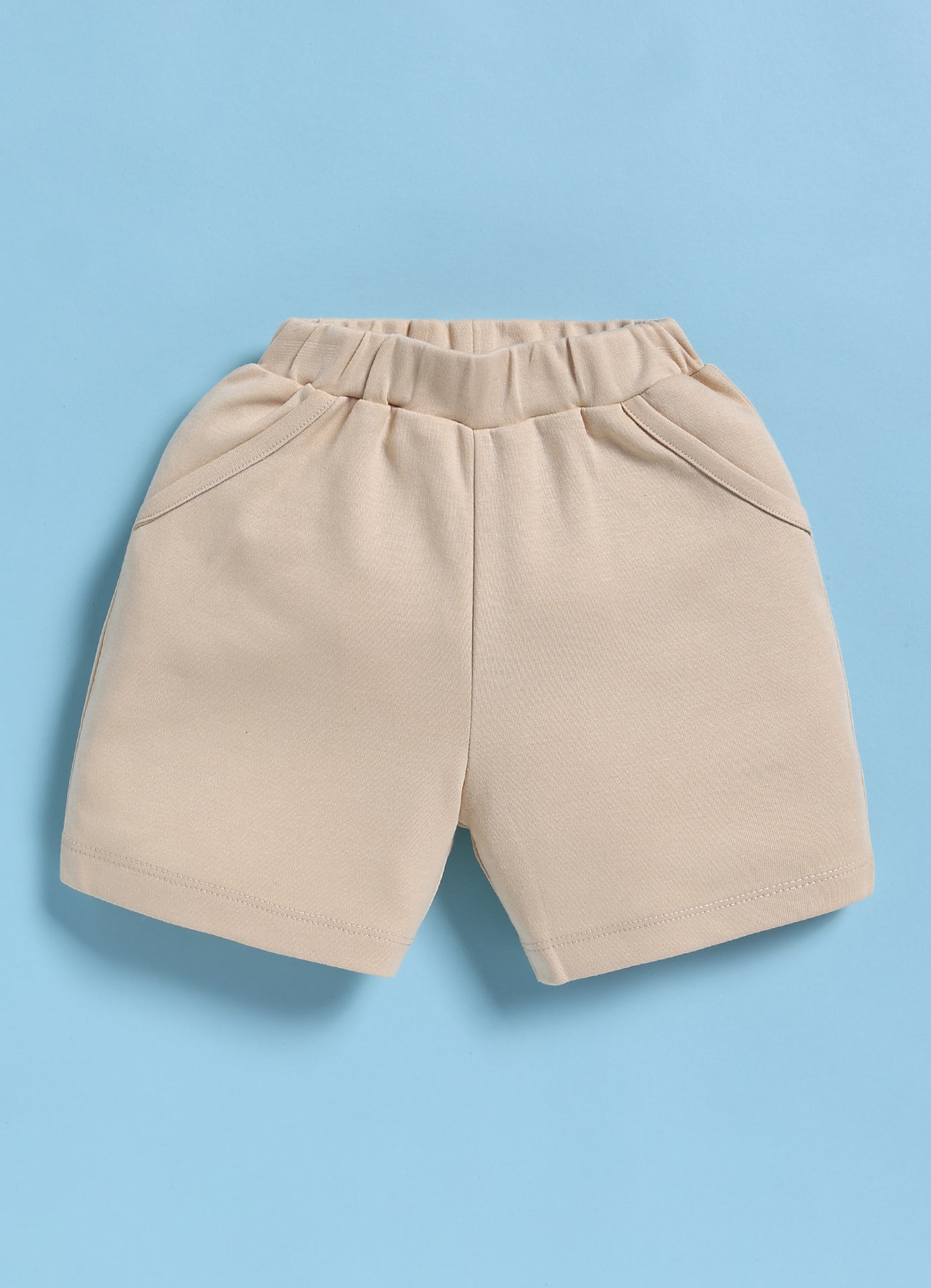 Half-Sleeve Top & Bottom For Boys - Cream Elephants