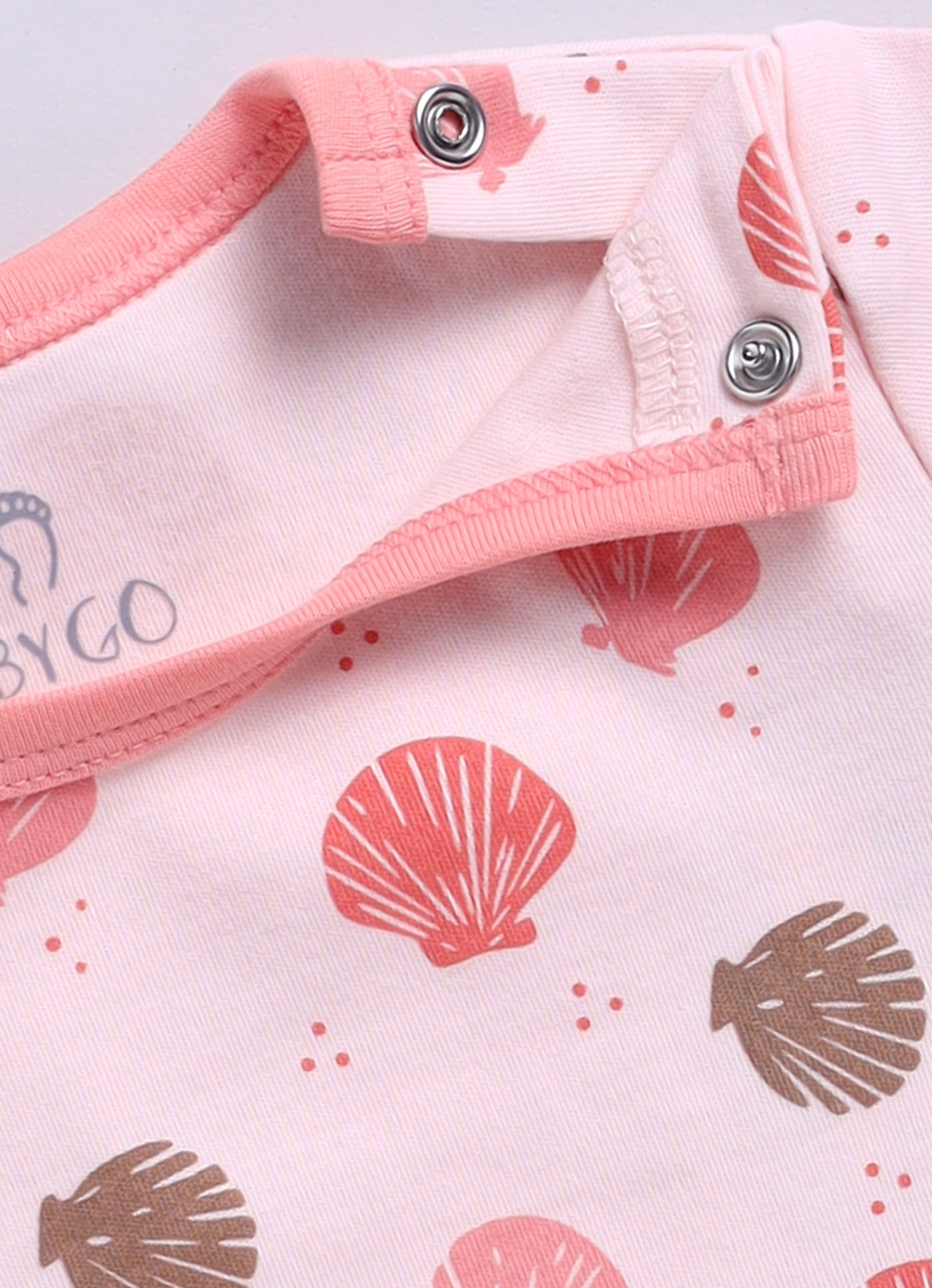 Half Sleeve Romper for Girls - Coral