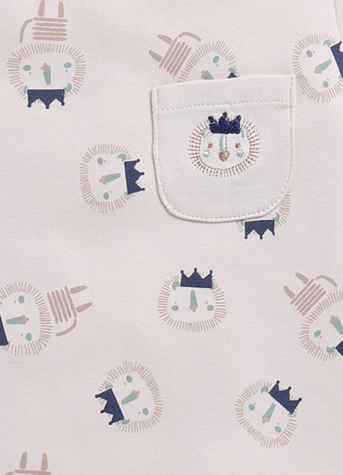Hedgehog Happiness Baby Boy Summer Romper, Soft Cotton & Cute Print-BEIGE