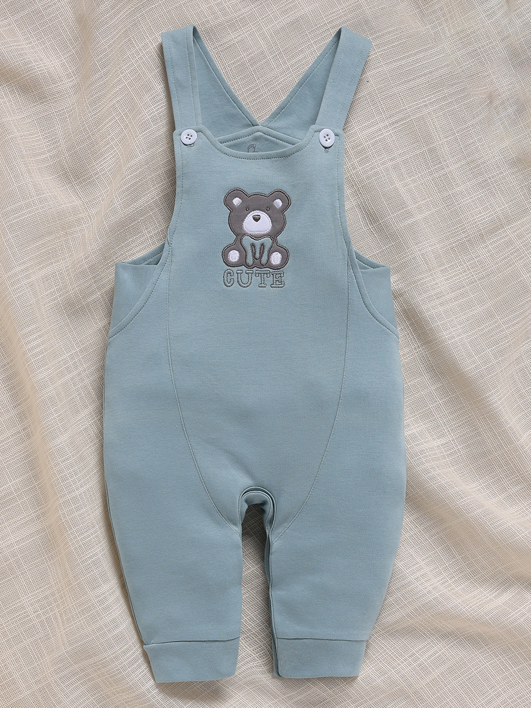 Dungaree - Dusty Blue Cute Bear