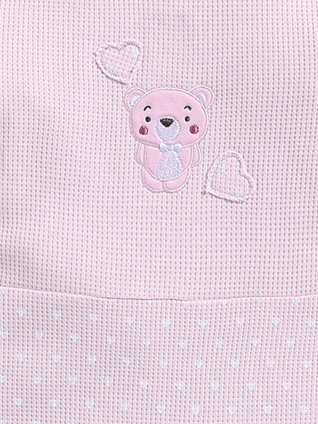 Full Sleeve Romper for Girls – Pink Waffle Knit