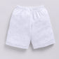 Baby Boy Speckled Top with Bear Pattrned & Light Gray Elastic Waist Shorts-Cream