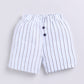 Baby Boy Blue T Shirt & Striped Short-SKY BLUE