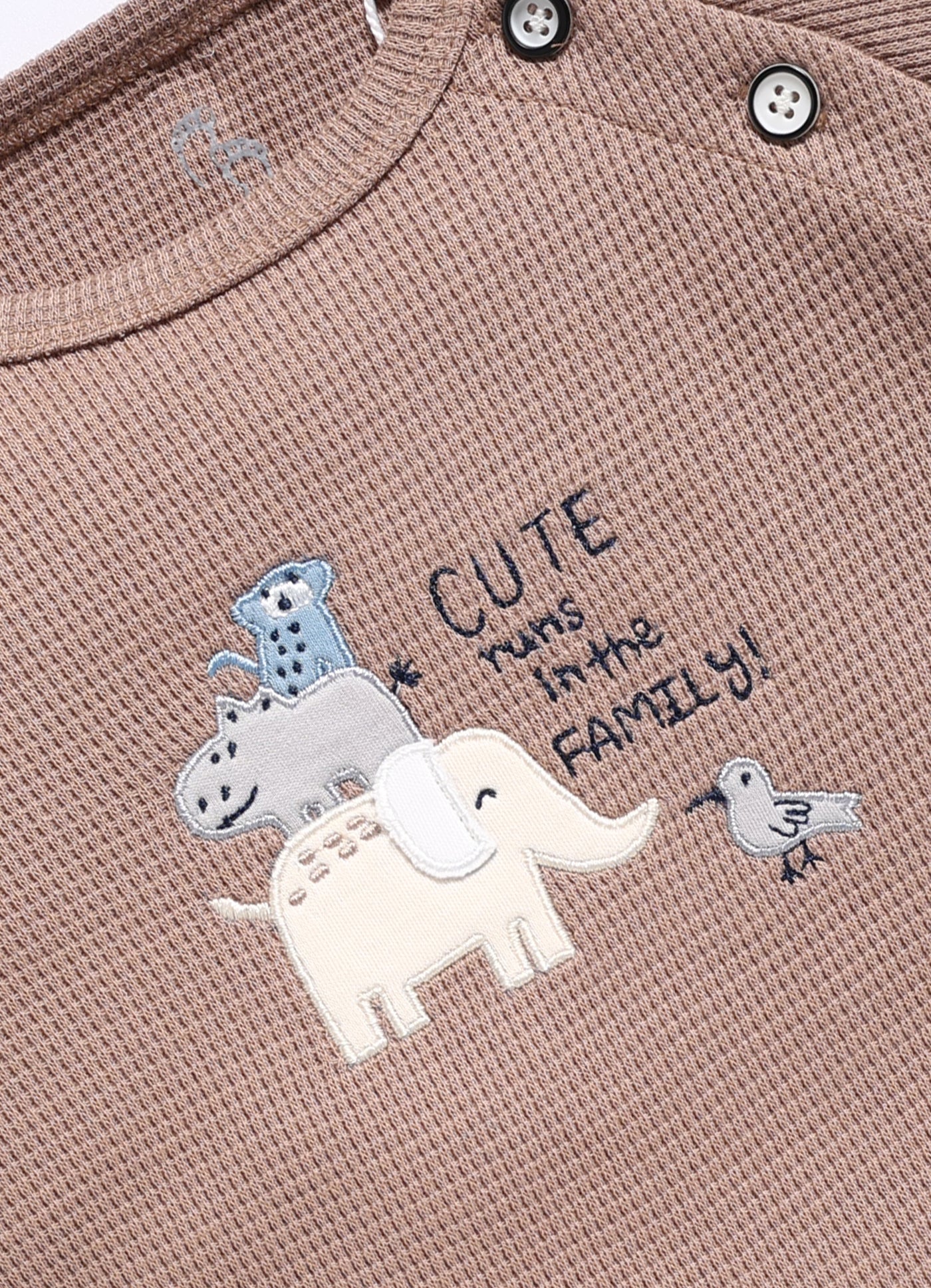 Full Sleeve Romper for Boys – Pastel Brown Cute Family